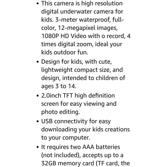 Vmotal kids waterproof digital camera- 2" display- takes 2 AAA batteries- NWOB - Picture 8 of 12